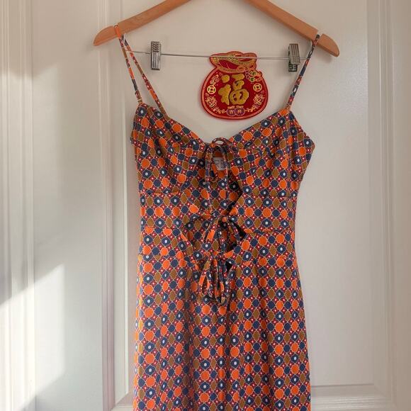 RESA Geometric Cortez Summer 2024 Midi Dress Medium Resort Vacation - Picture 4 of 5